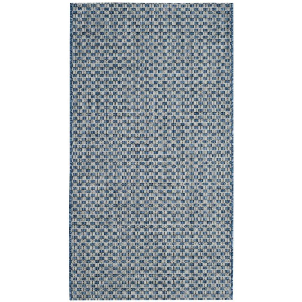 COURTYARD, BLUE / LIGHT GREY, 2' X 3'-7", Area Rug