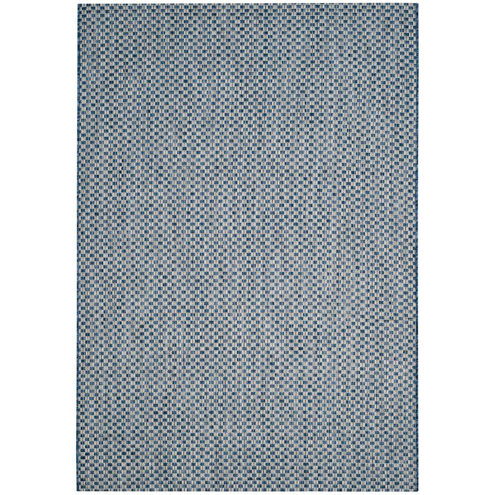 COURTYARD, BLUE / LIGHT GREY, 4' X 5'-7", Area Rug