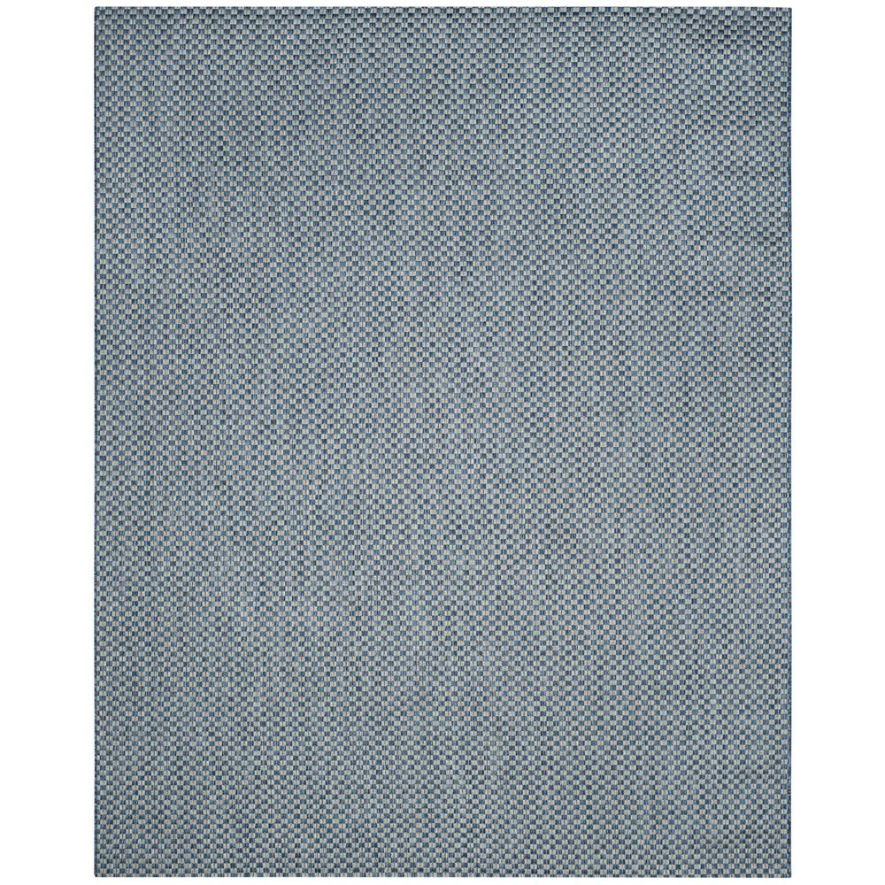 COURTYARD, BLUE / LIGHT GREY, 8' X 11', Area Rug