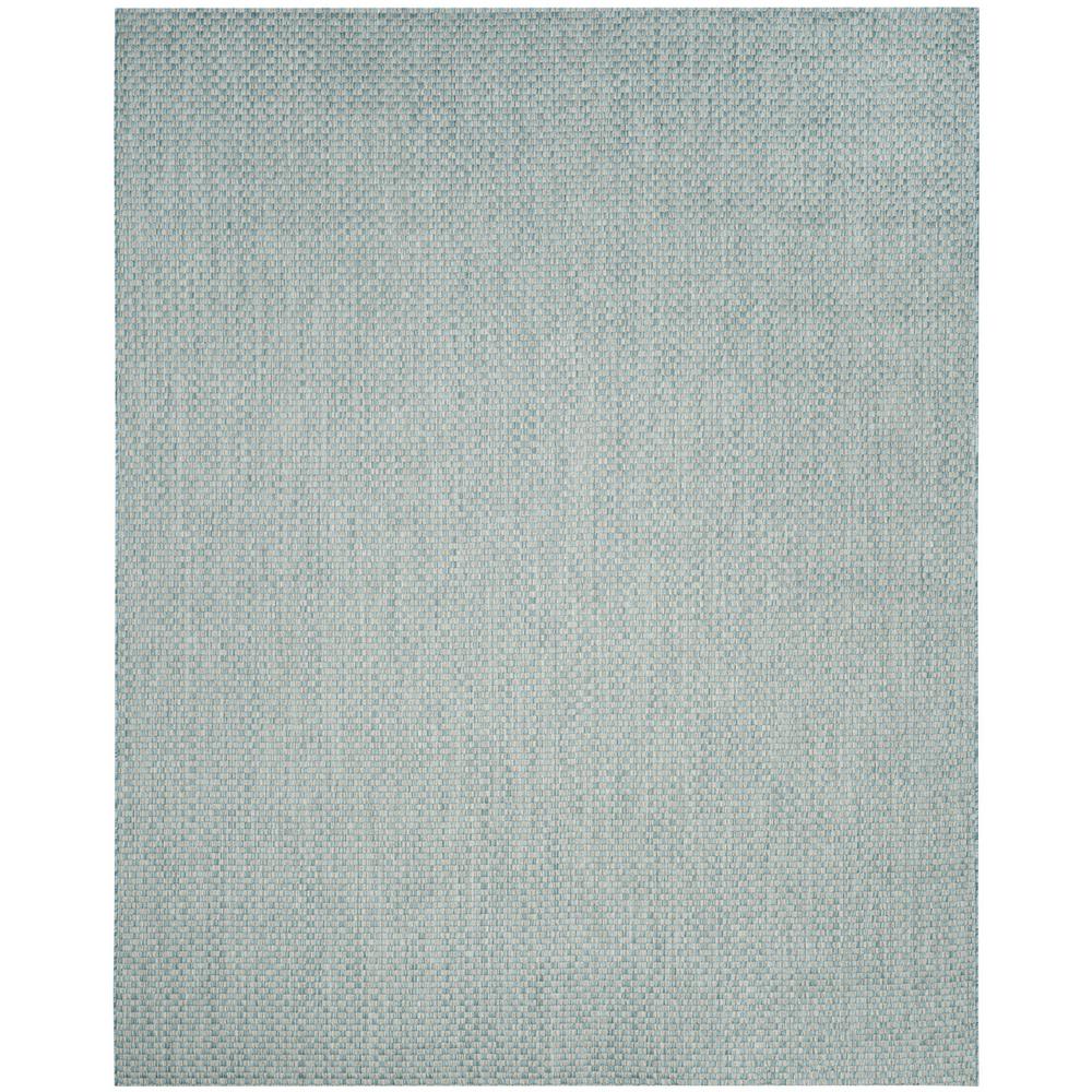 COURTYARD, LIGHT BLUE / LIGHT GREY, 8' X 11', Area Rug
