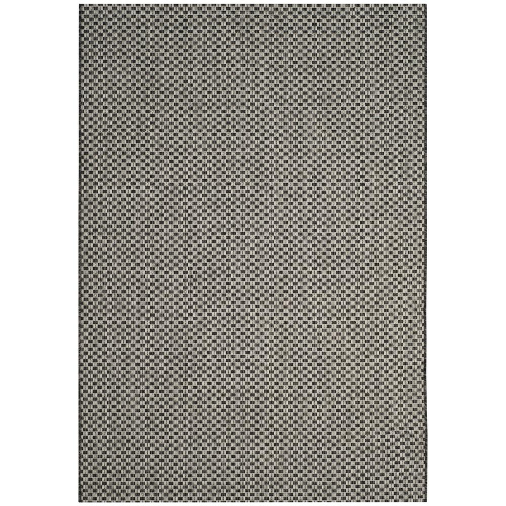 COURTYARD, BLACK / LIGHT GREY, 5'-3" X 7'-7", Area Rug