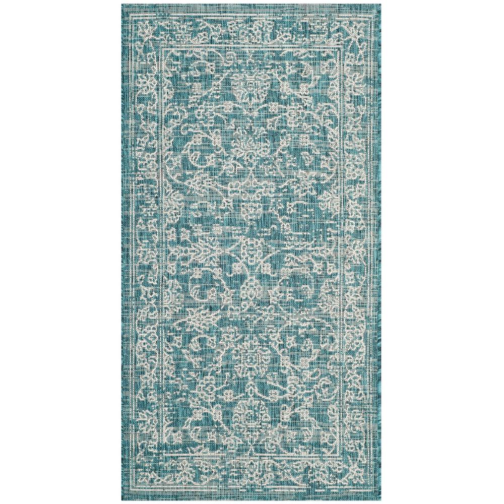 COURTYARD, TURQUOISE, 2'-7" X 5', Area Rug