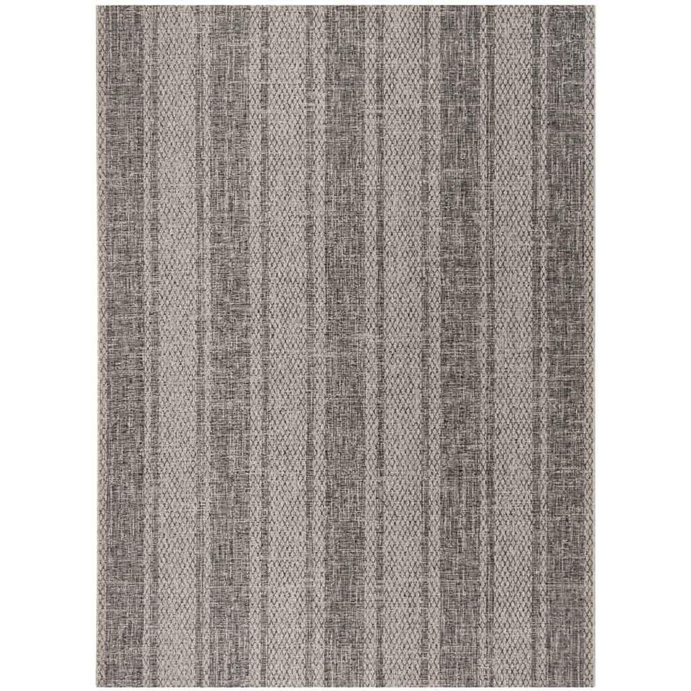 COURTYARD, LIGHT GREY / BLACK, 8' X 11', Area Rug, CY8736-37612-8