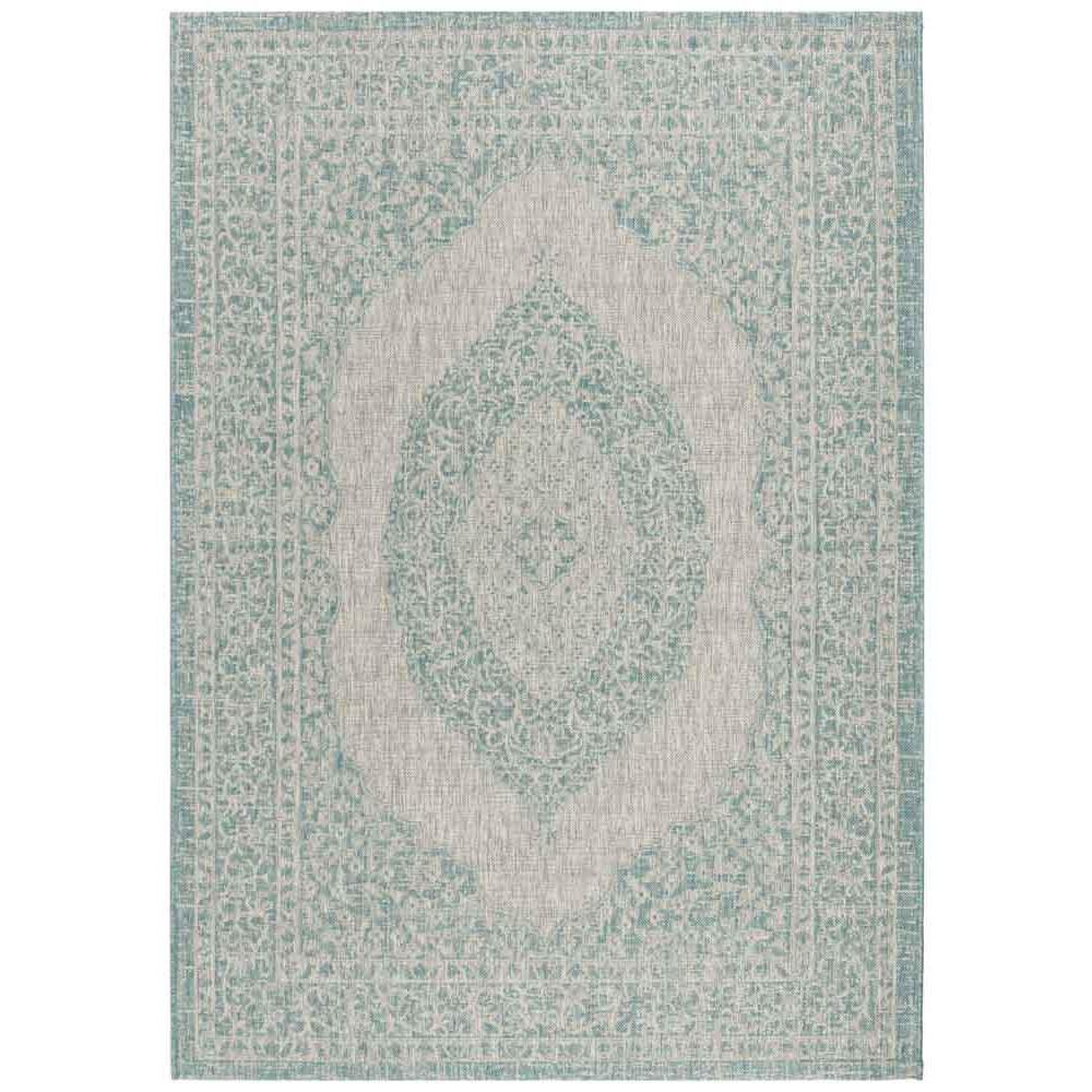 COURTYARD, LIGHT GREY / AQUA, 2' X 3'-7", Area Rug, CY8751-37112-2