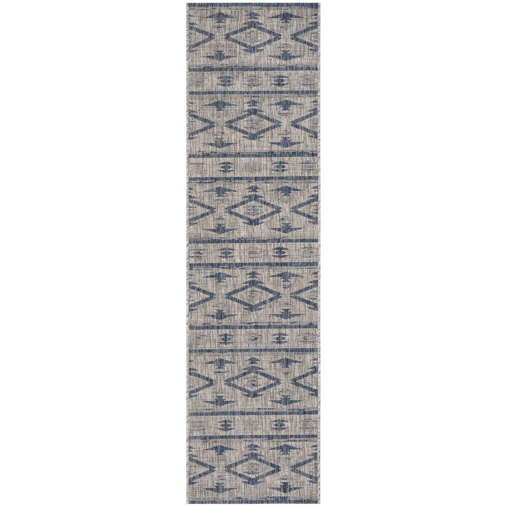 COURTYARD, GREY / NAVY, 2'-3" X 10', Area Rug, CY8863-36812-210