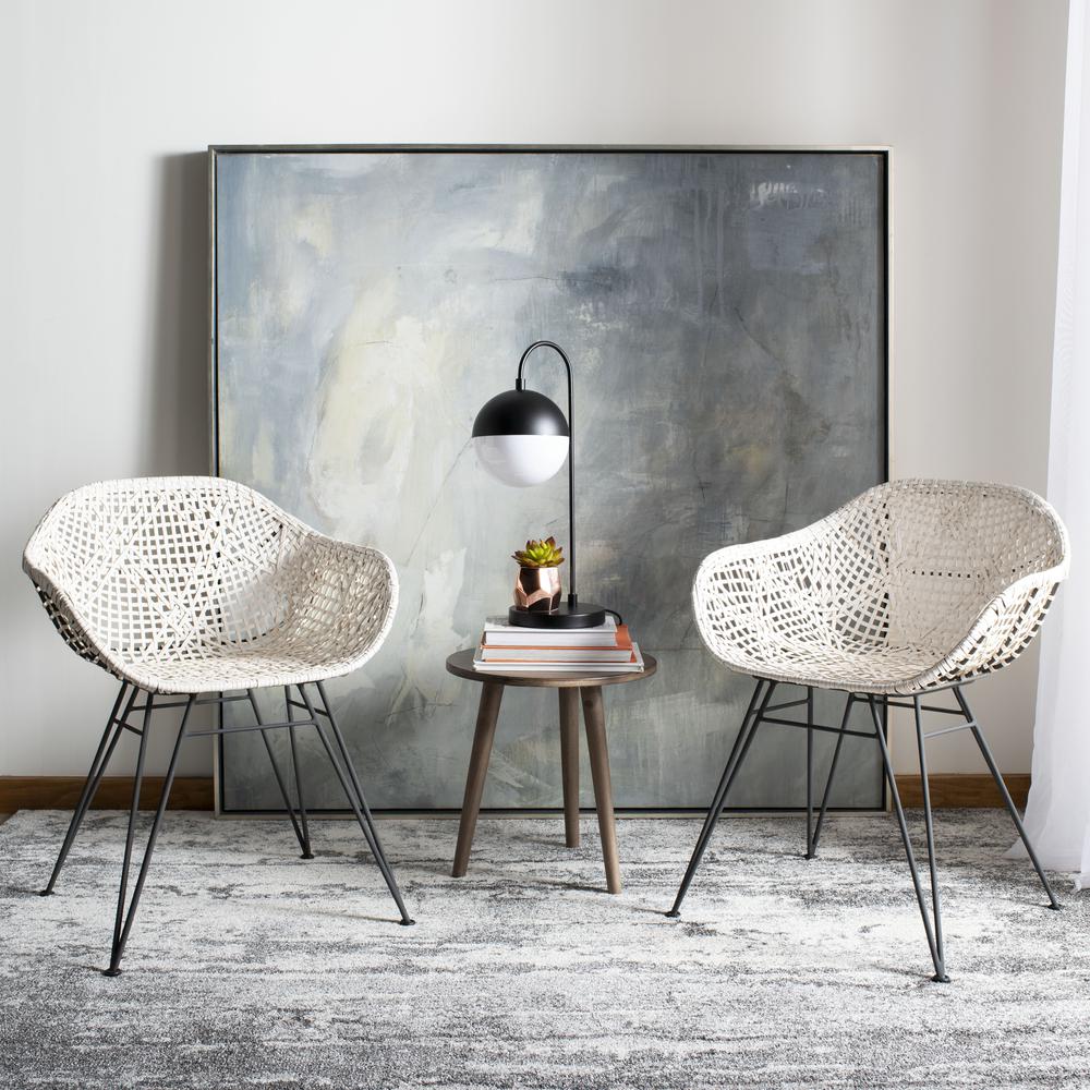 Jadis Leather Woven Dining Chair, White/Grey