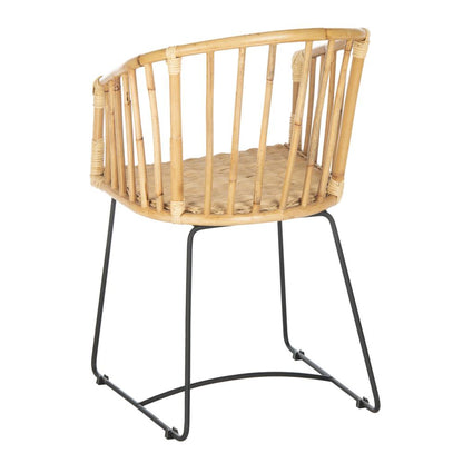 Siena Rattan Barrel Dining Chair, Natural/Black