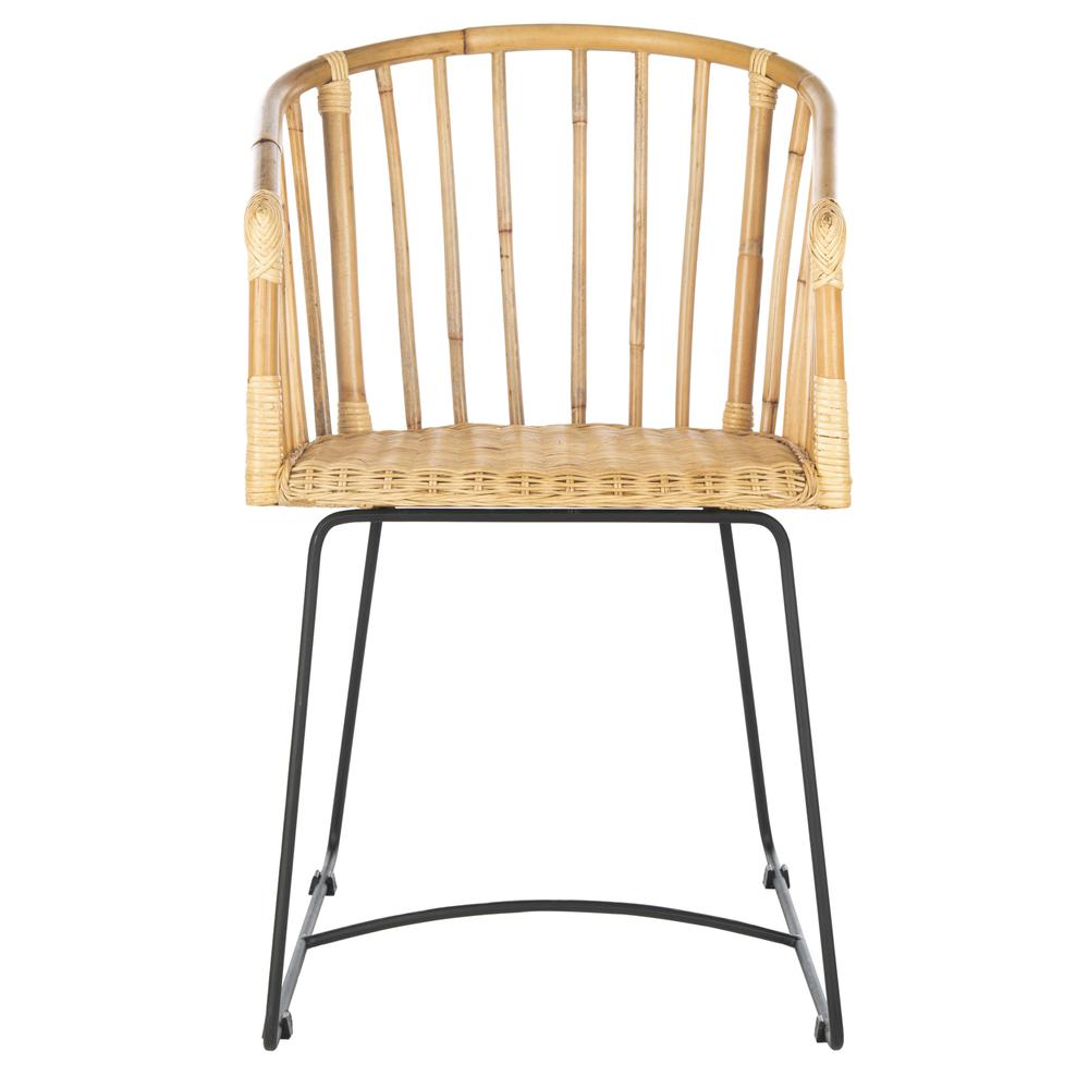 Siena Rattan Barrel Dining Chair, Natural/Black