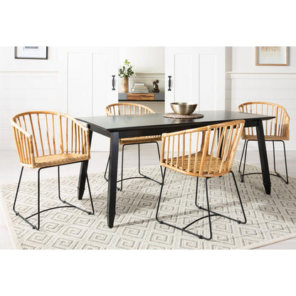 Siena Rattan Barrel Dining Chair, Natural/Black