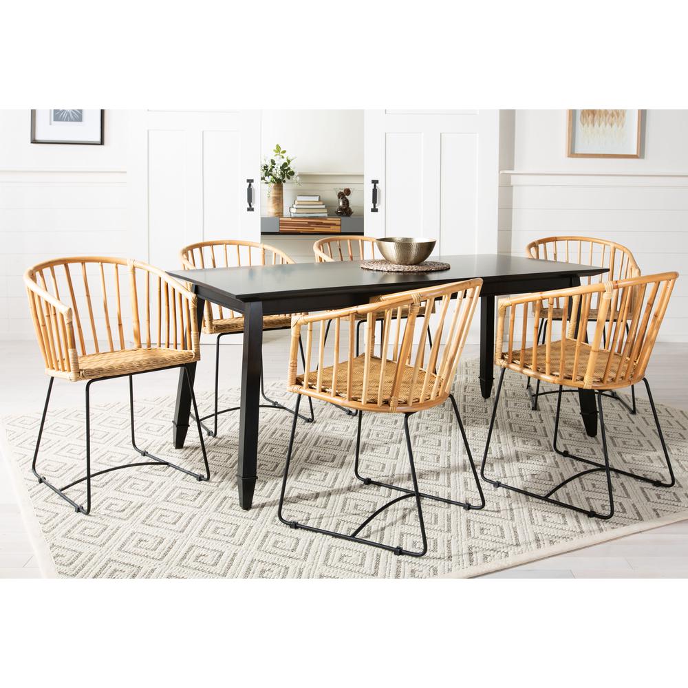 Siena Rattan Barrel Dining Chair, Natural/Black