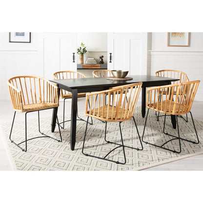 Siena Rattan Barrel Dining Chair, Natural/Black