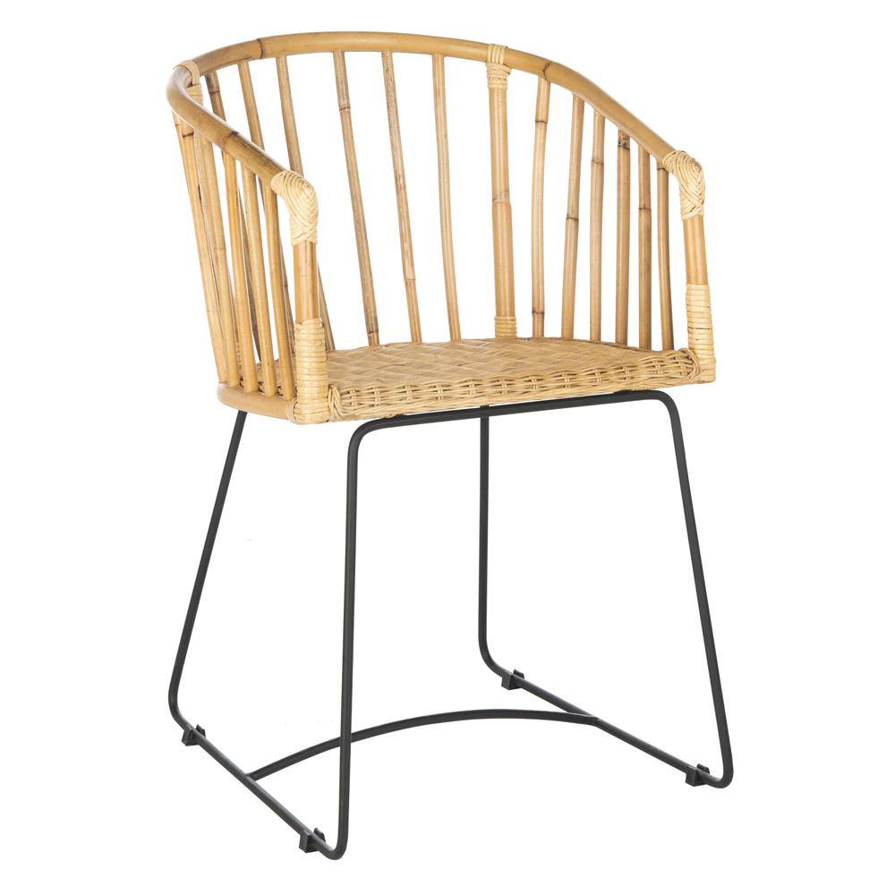 Siena Rattan Barrel Dining Chair, Natural/Black