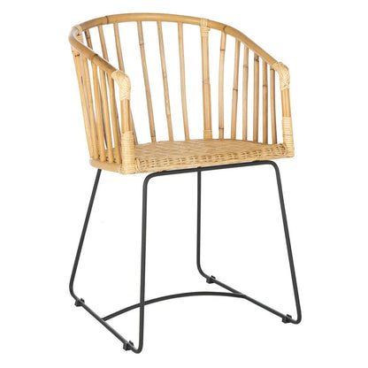 Siena Rattan Barrel Dining Chair, Natural/Black