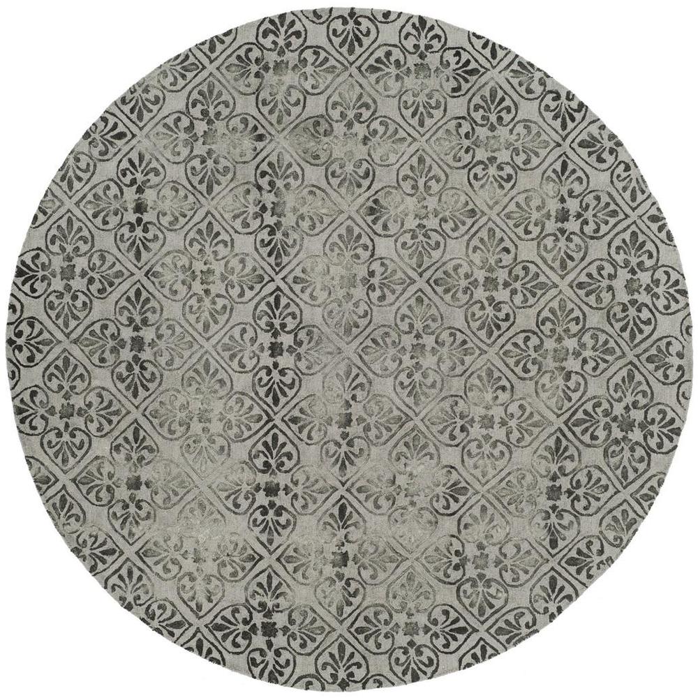DIP DYE, GREY, 7' X 7' Round, Area Rug, DDY101A-7R
