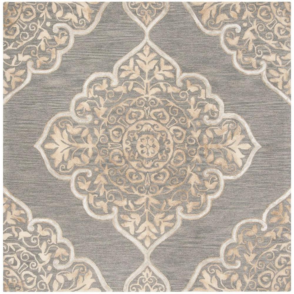 DIP DYE, SLATE / BEIGE, 7' X 7' Square, Area Rug