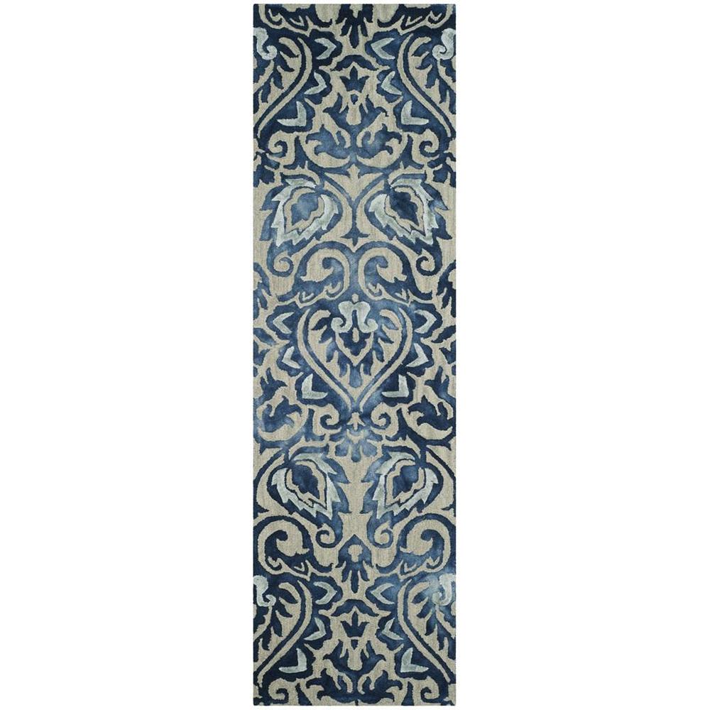 DIP DYE, ROYAL BLUE / BEIGE, 2'-3" X 8', Area Rug