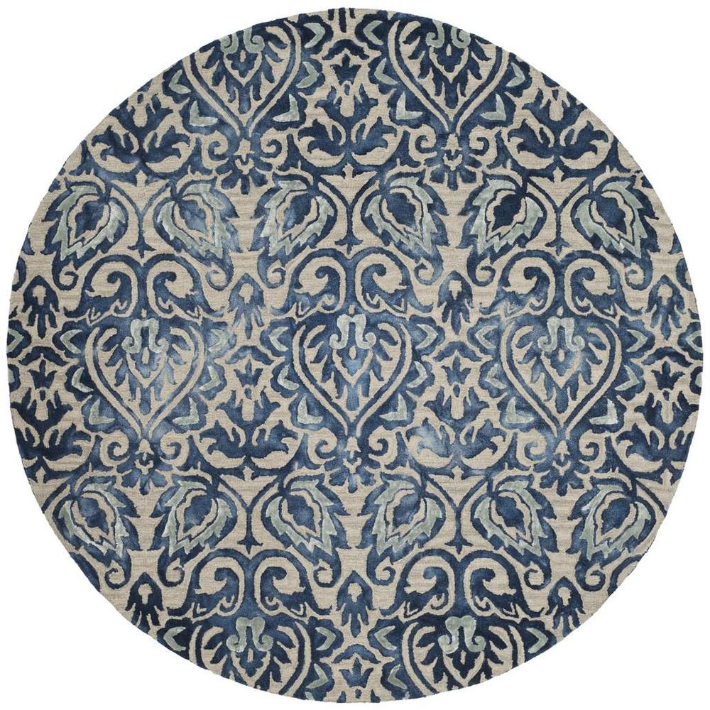 DIP DYE, ROYAL BLUE / BEIGE, 7' X 7' Round, Area Rug