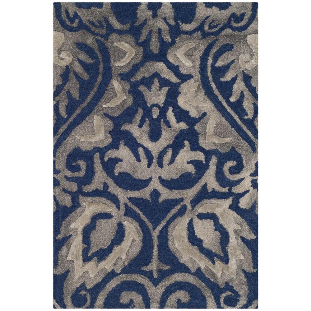 DIP DYE, NAVY / GREY, 2' X 3', Area Rug
