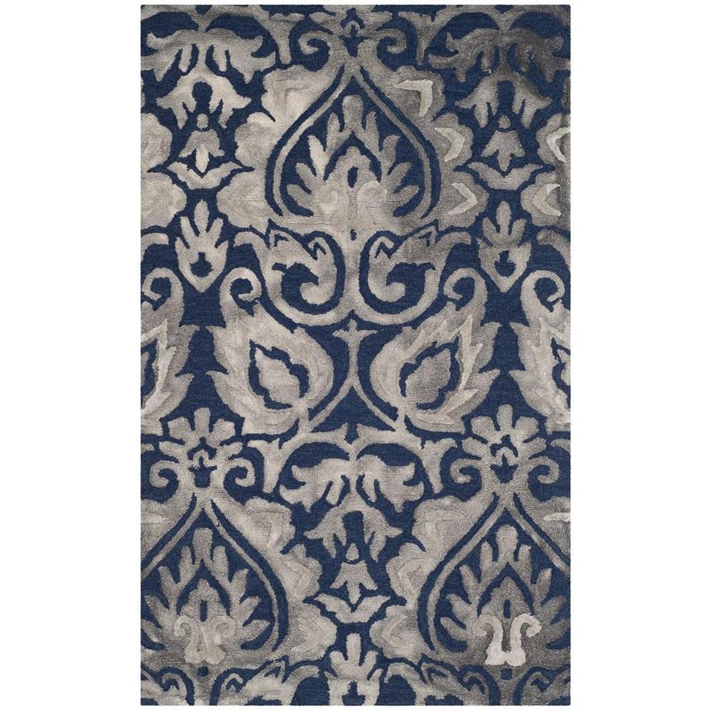 DIP DYE, NAVY / GREY, 3' X 5', Area Rug