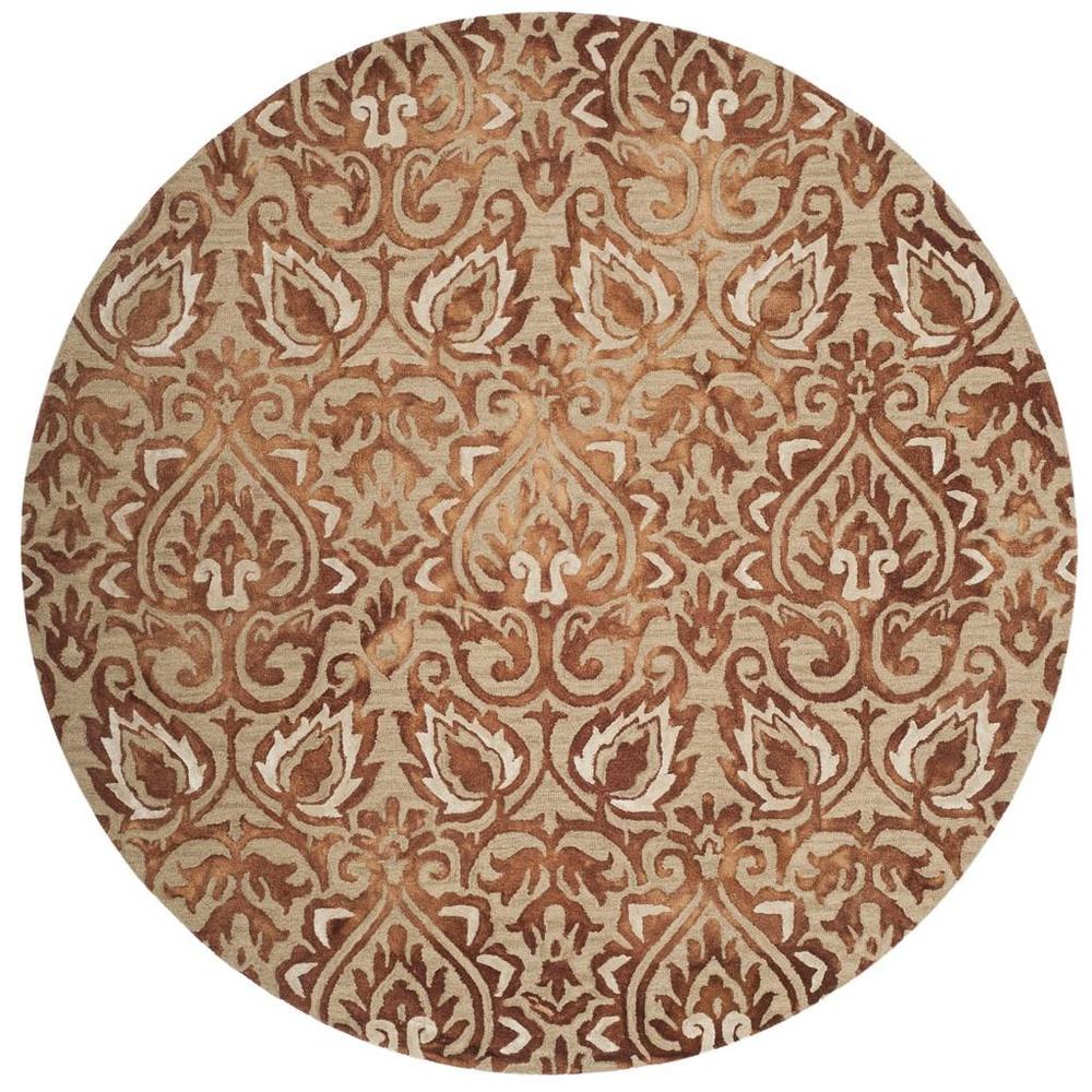 DIP DYE, COPPER / BEIGE, 7' X 7' Round, Area Rug