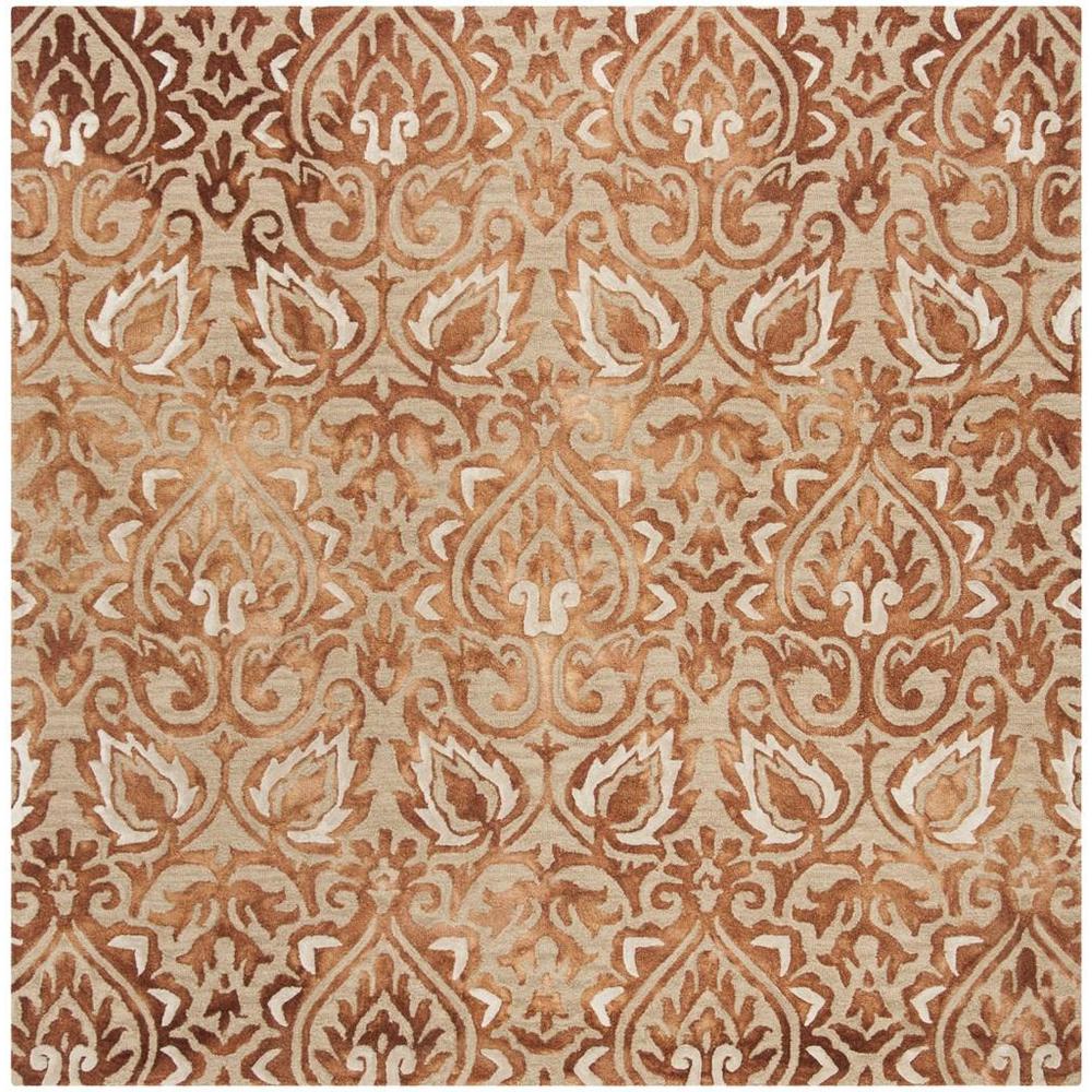 DIP DYE, COPPER / BEIGE, 7' X 7' Square, Area Rug