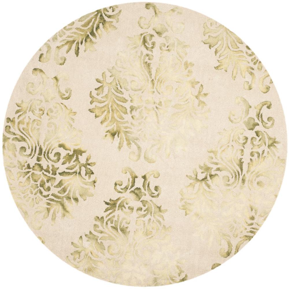 DIP DYE, BEIGE / GREEN, 7' X 7' Round, Area Rug