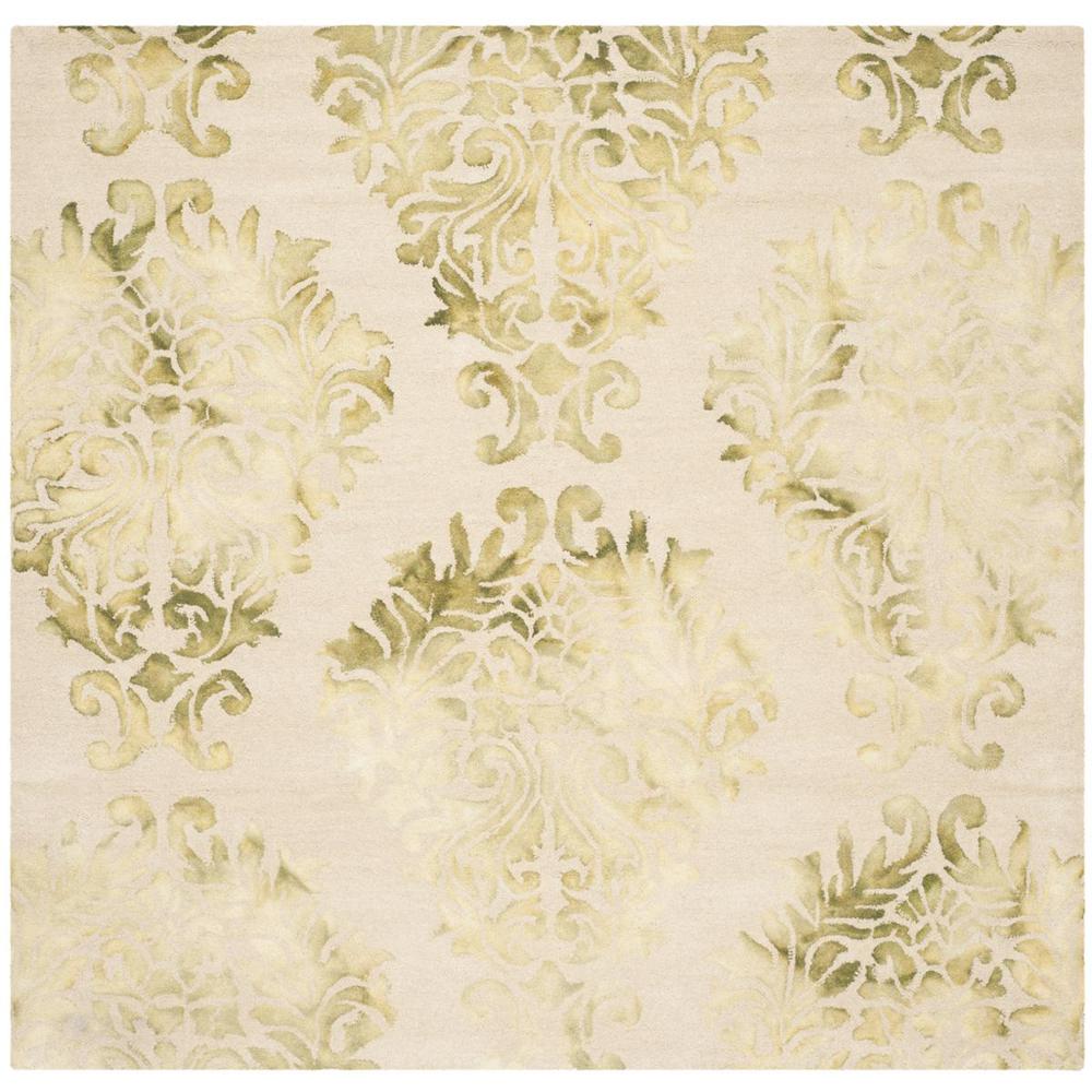 DIP DYE, BEIGE / GREEN, 7' X 7' Square, Area Rug