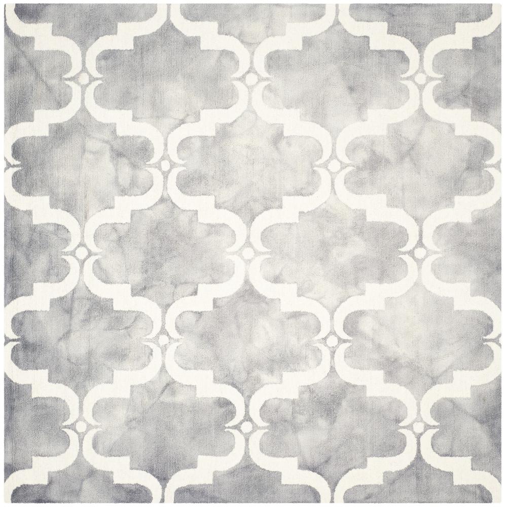 DIP DYE, GREY / IVORY, 7' X 7' Square, Area Rug, DDY536C-7SQ