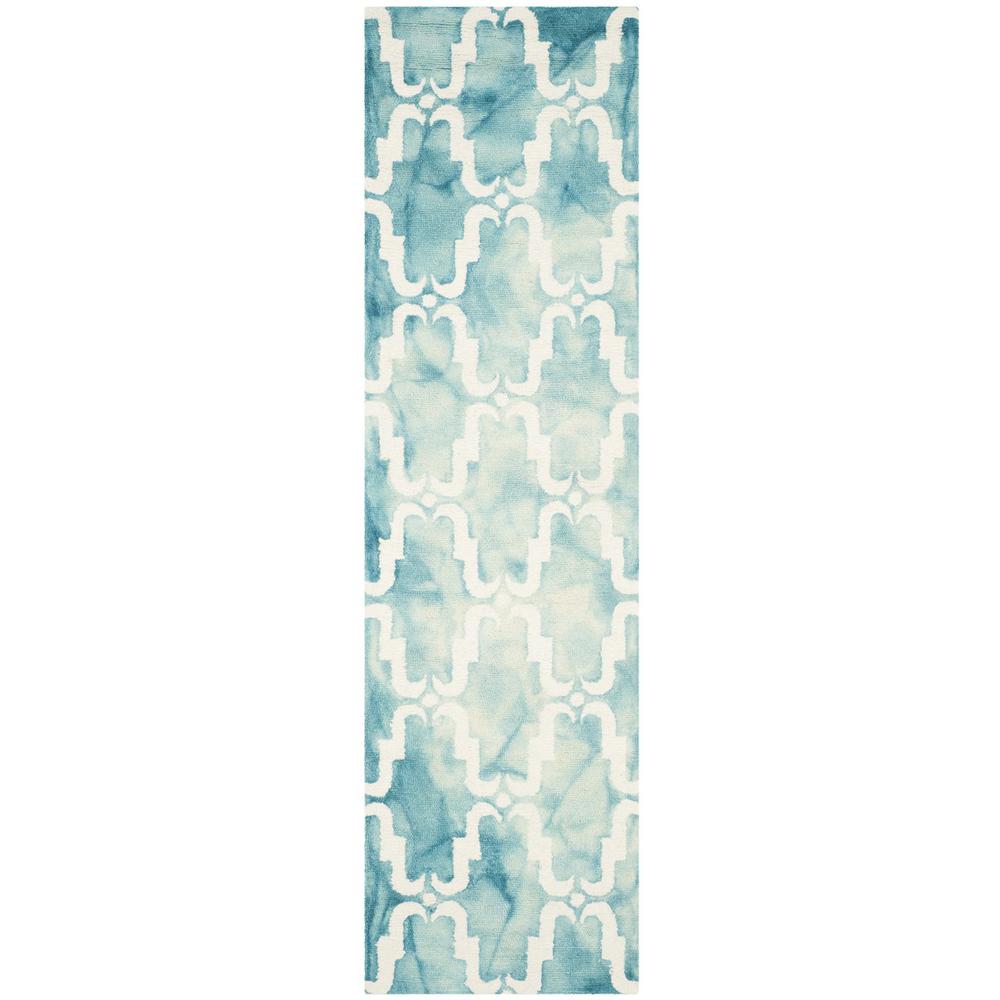 DIP DYE, TURQUOISE / IVORY, 2'-3" X 8', Area Rug, DDY536D-28