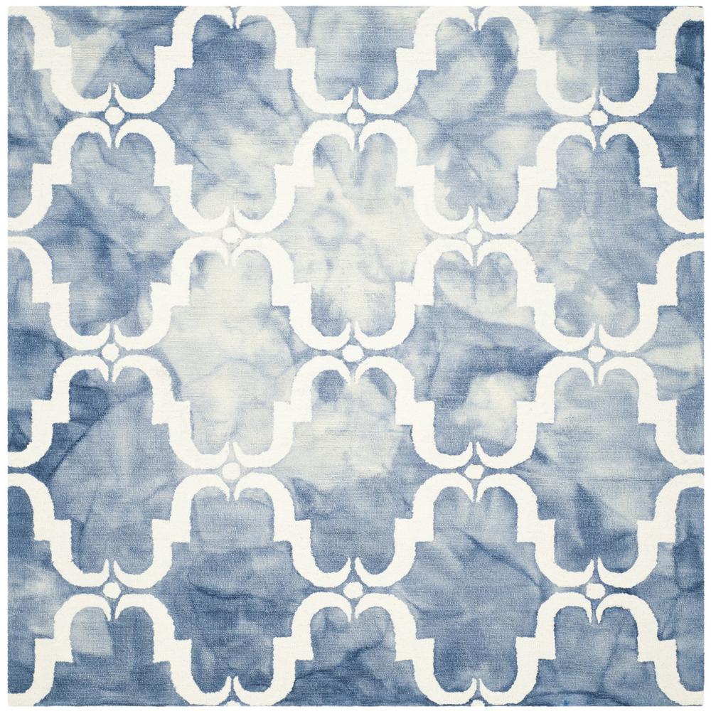 DIP DYE, BLUE / IVORY, 7' X 7' Square, Area Rug, DDY536K-7SQ