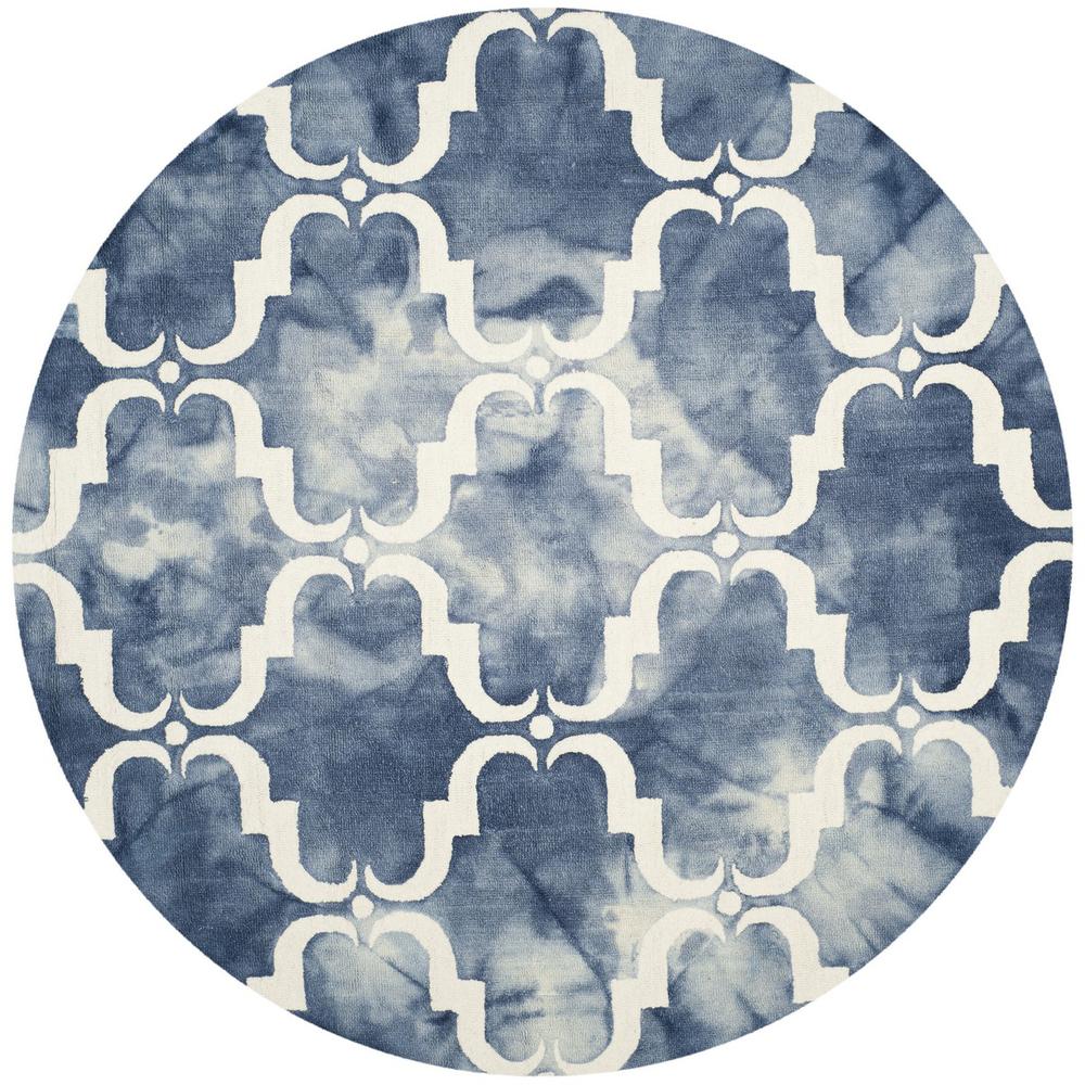DIP DYE, NAVY / IVORY, 7' X 7' Round, Area Rug, DDY536N-7R