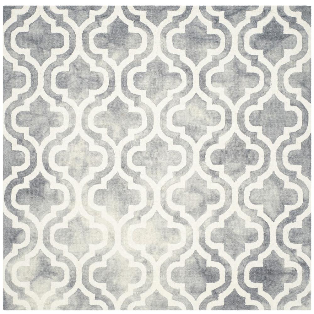 DIP DYE, GREY / IVORY, 7' X 7' Square, Area Rug, DDY537C-7SQ
