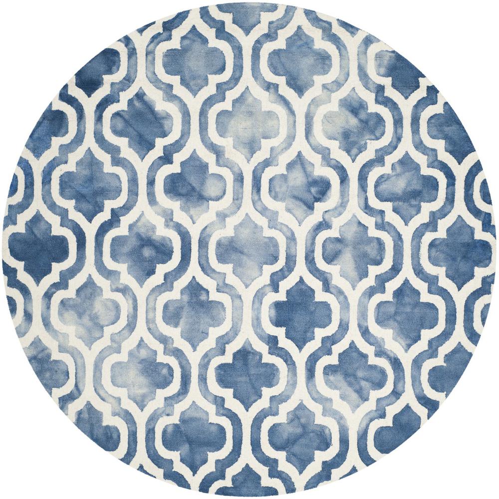 DIP DYE, BLUE / IVORY, 7' X 7' Round, Area Rug, DDY537K-7R