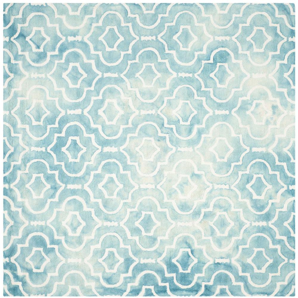 DIP DYE, TURQUOISE / IVORY, 7' X 7' Square, Area Rug, DDY538D-7SQ