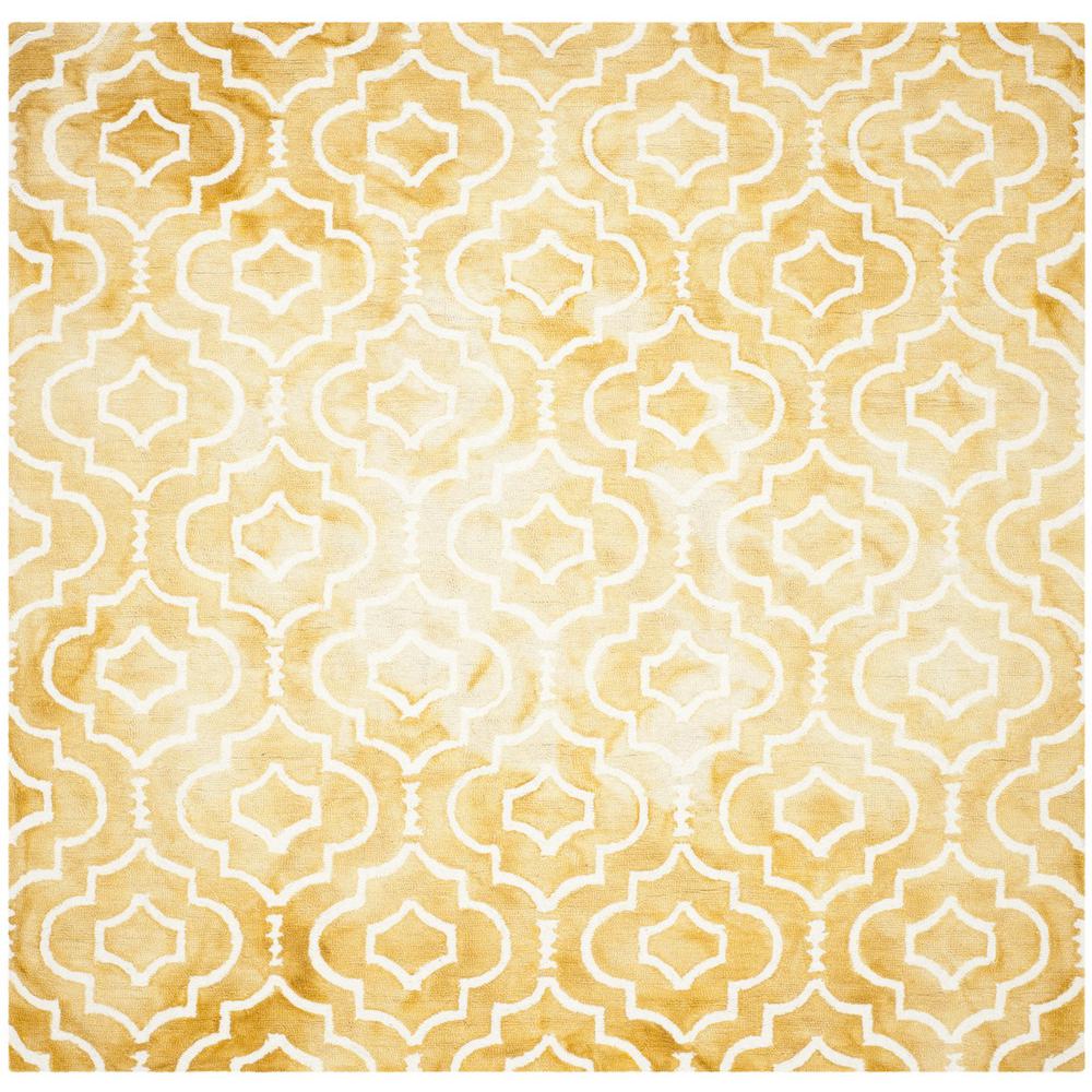 DIP DYE, GOLD / IVORY, 7' X 7' Square, Area Rug, DDY538H-7SQ