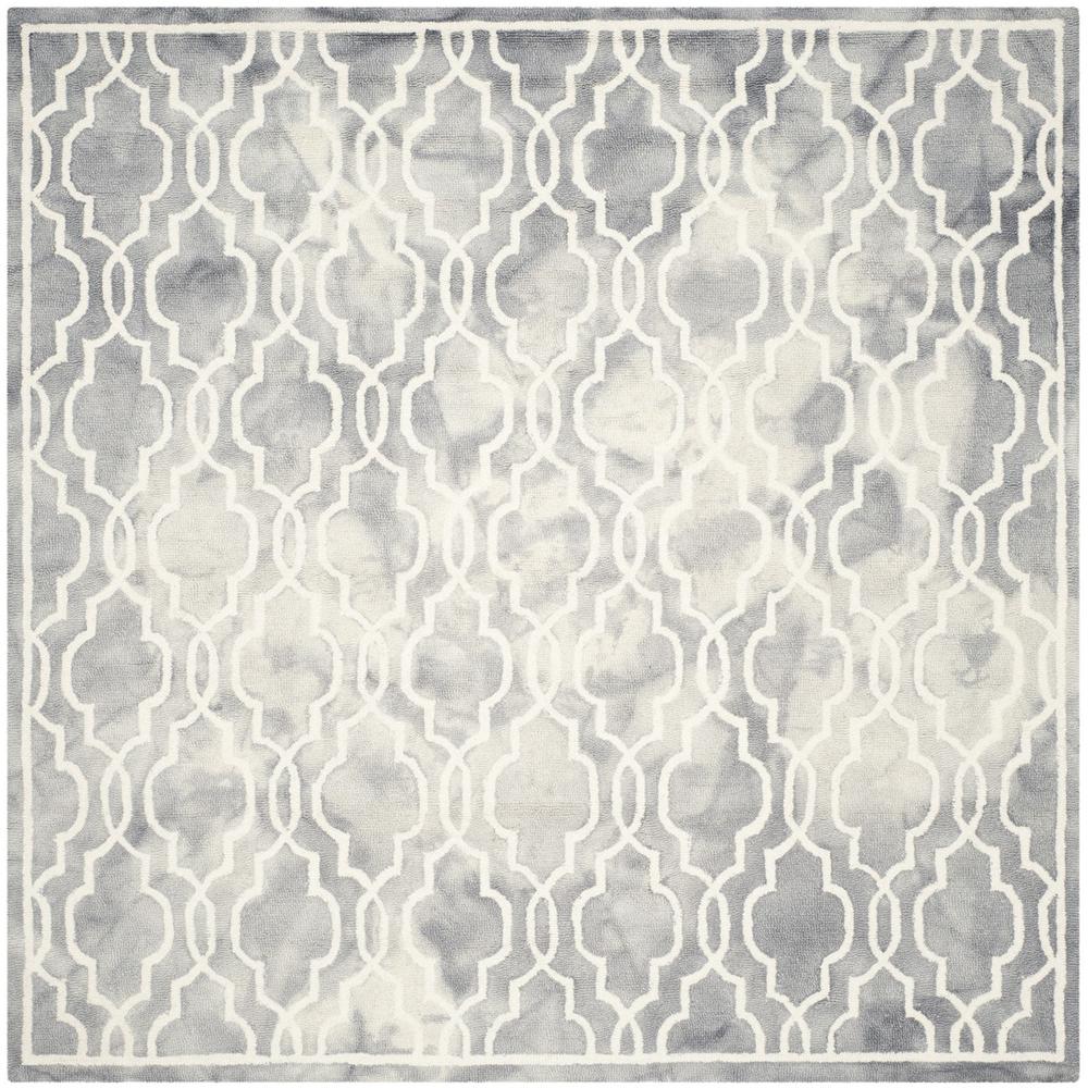 DIP DYE, GREY / IVORY, 7' X 7' Square, Area Rug, DDY539C-7SQ