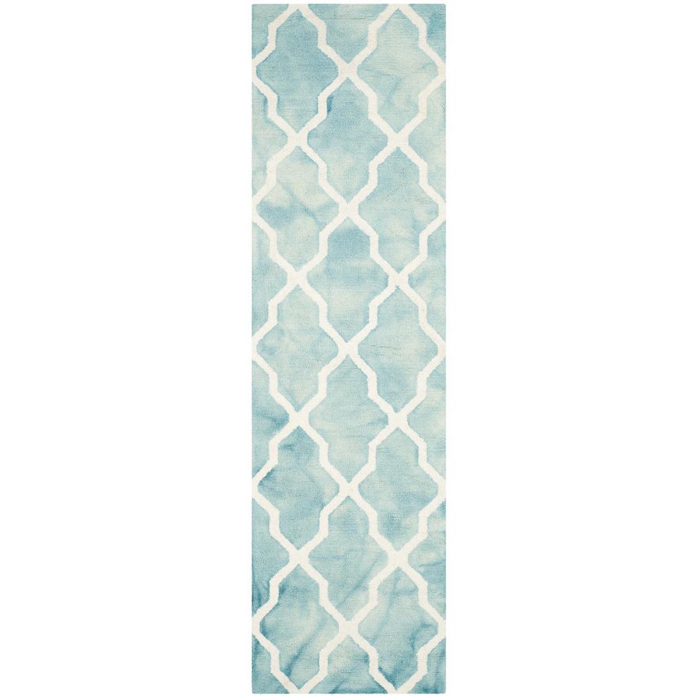 DIP DYE, TURQUOISE / IVORY, 2'-3" X 8', Area Rug, DDY540D-28