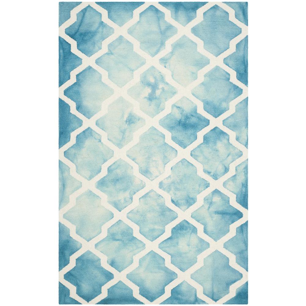 DIP DYE, TURQUOISE / IVORY, 5' X 8', Area Rug, DDY540D-5