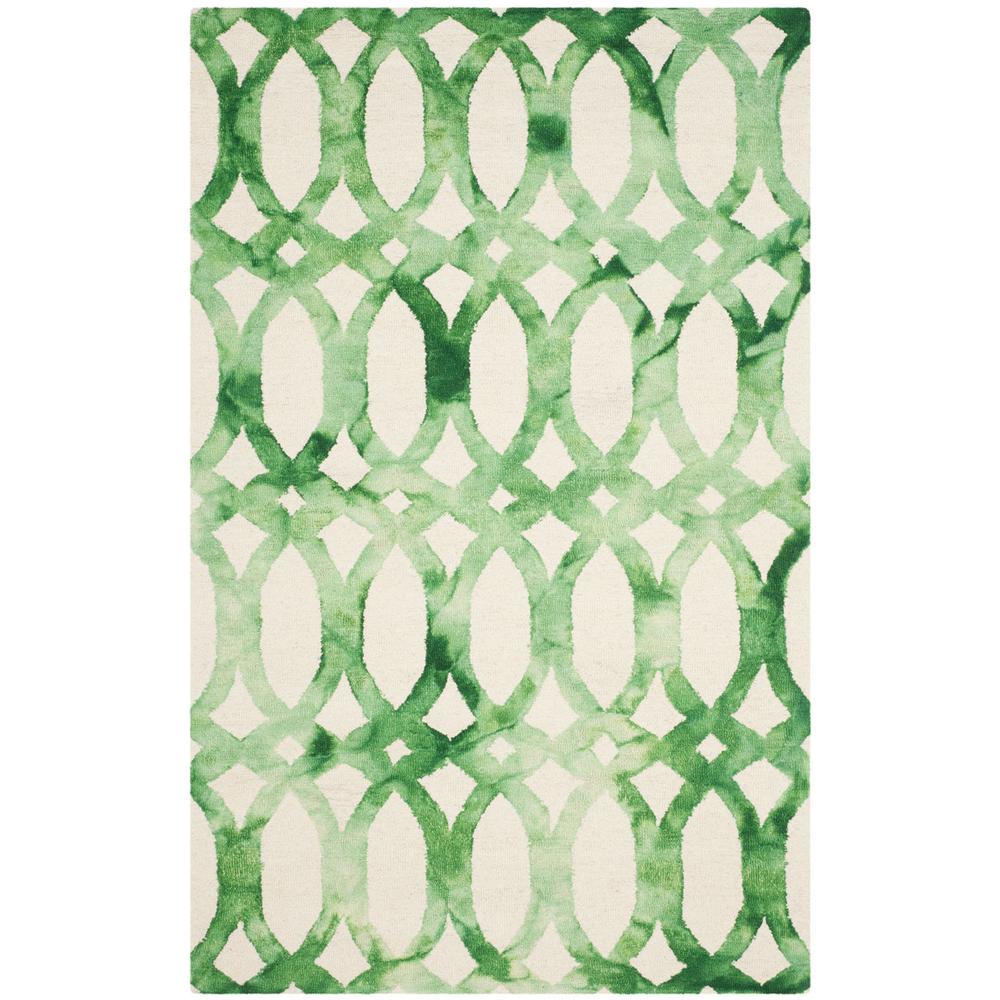 DIP DYE, IVORY / GREEN, 5' X 8', Area Rug