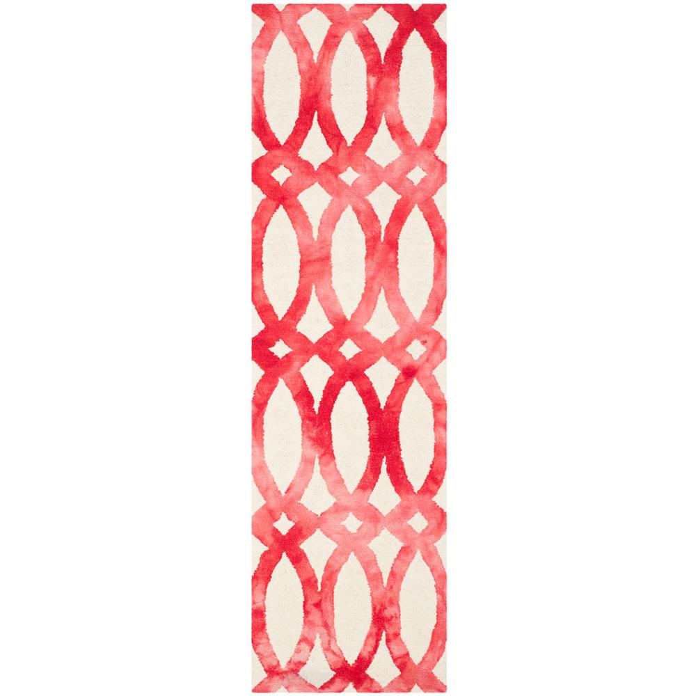 DIP DYE, IVORY / RED, 2'-3" X 8', Area Rug