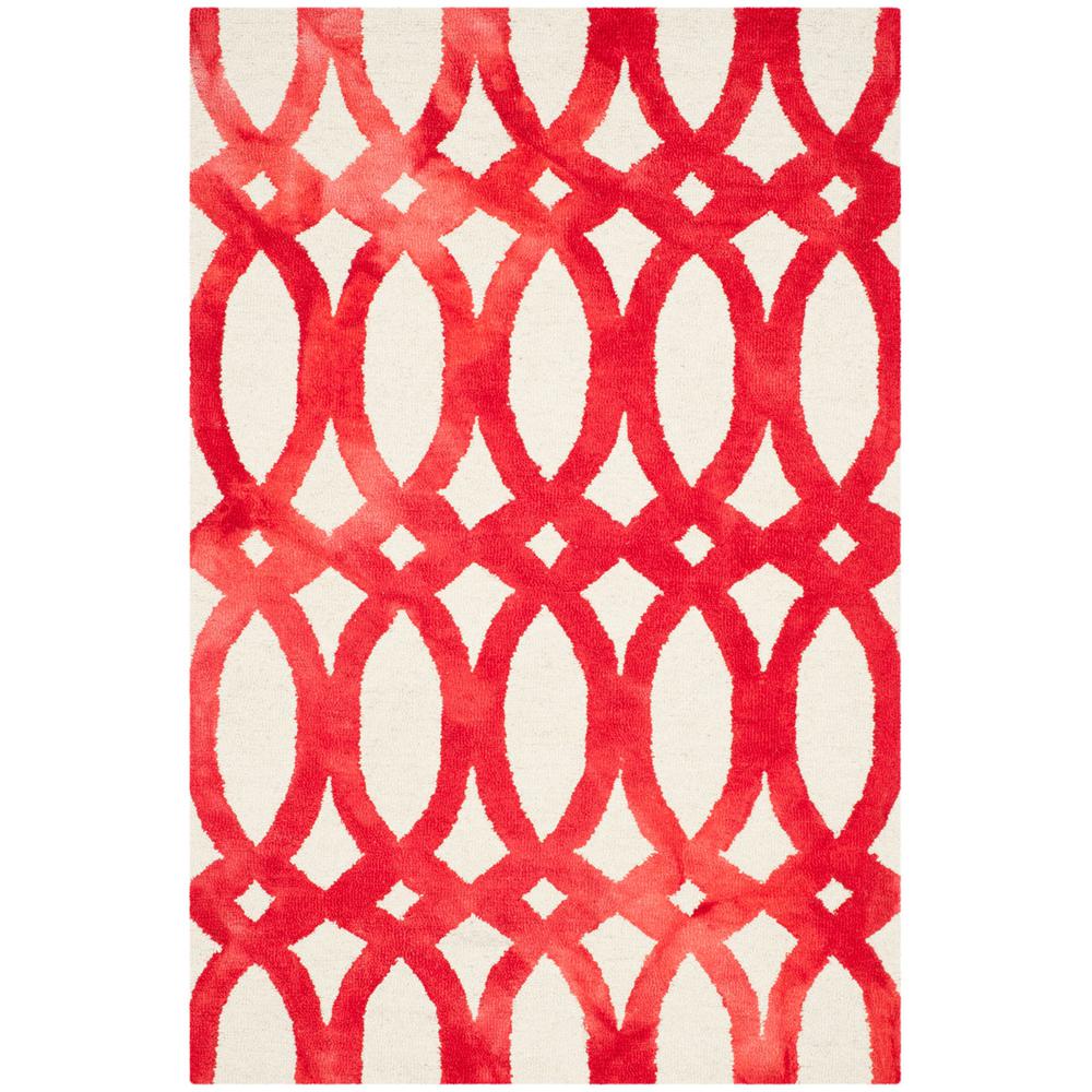 DIP DYE, IVORY / RED, 4' X 6', Area Rug