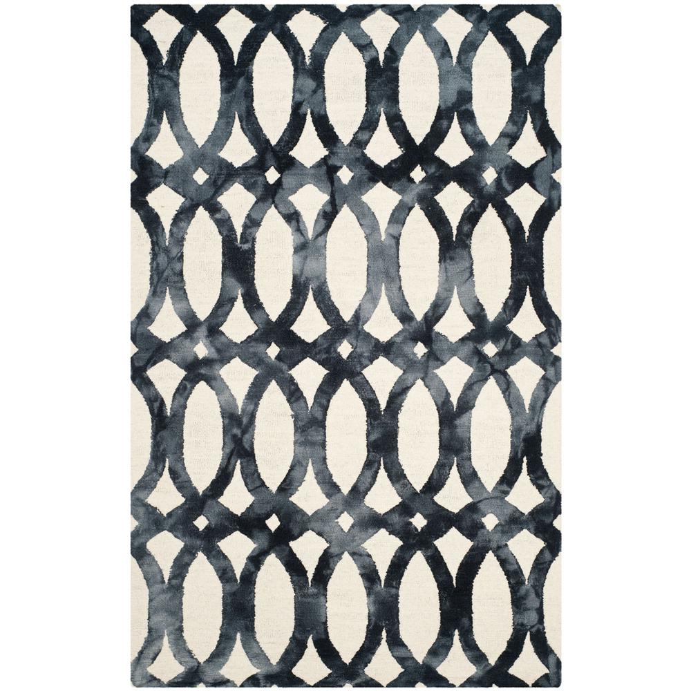 DIP DYE, IVORY / GRAPHITE, 5' X 8', Area Rug