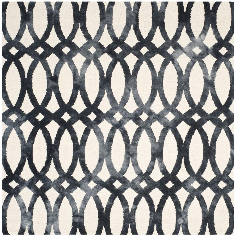DIP DYE, IVORY / GRAPHITE, 7' X 7' Square, Area Rug