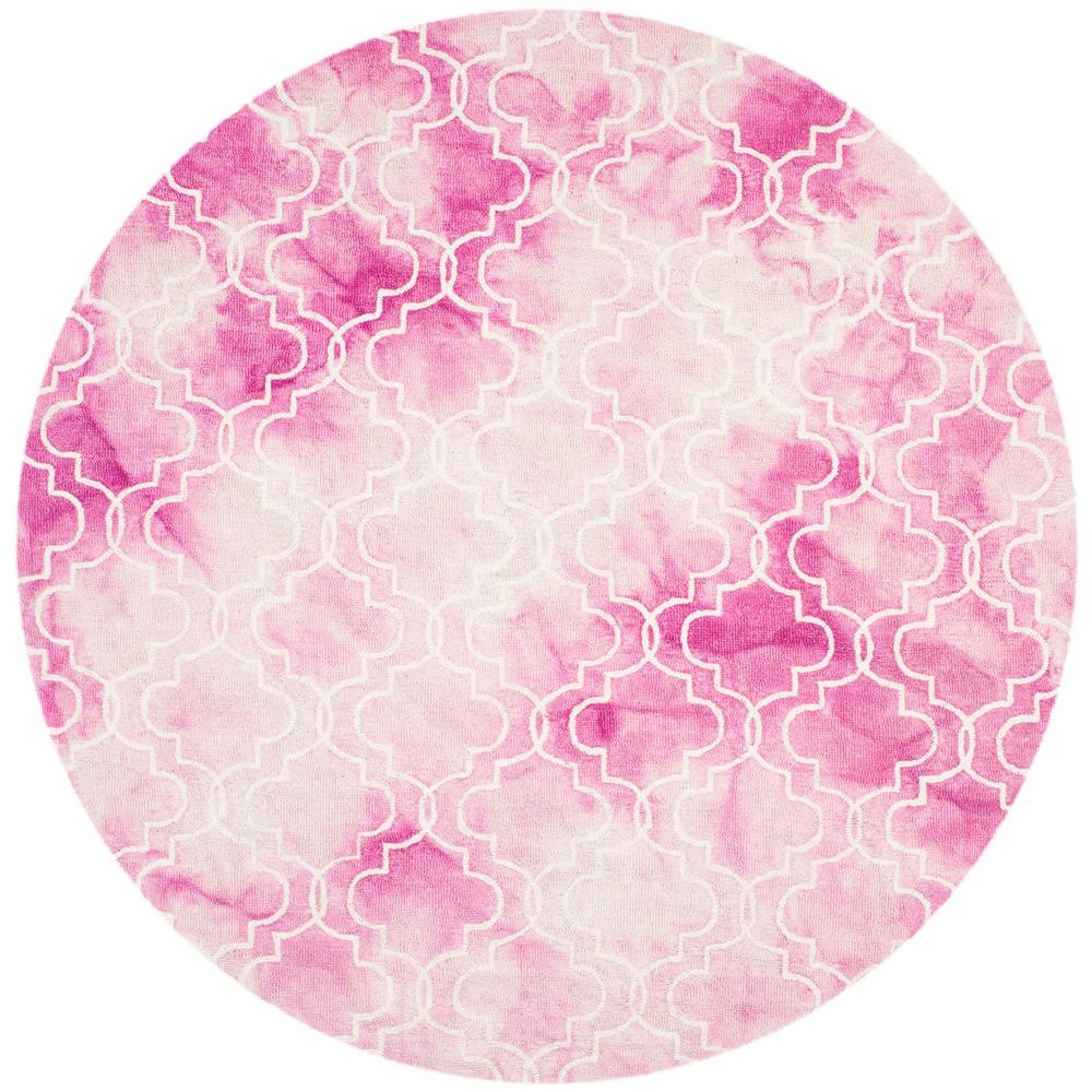 DIP DYE, ROSE / IVORY, 7' X 7' Round, Area Rug