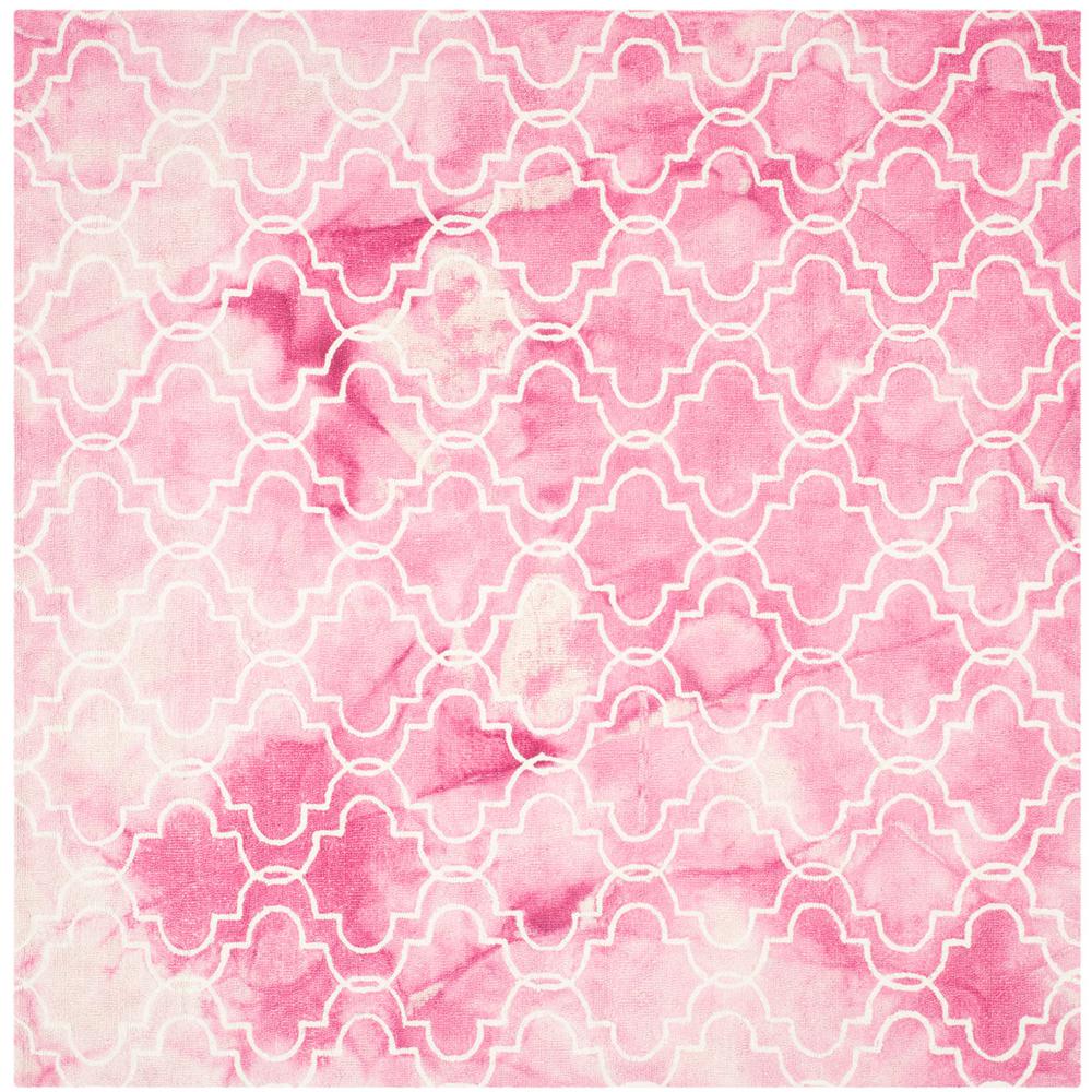 DIP DYE, ROSE / IVORY, 7' X 7' Square, Area Rug
