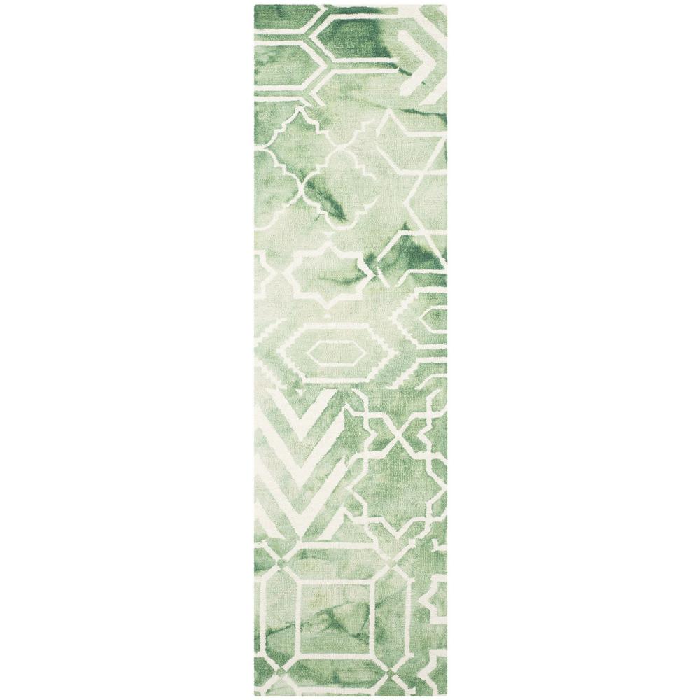 DIP DYE, GREEN / IVORY, 2'-3" X 8', Area Rug, DDY678Q-28