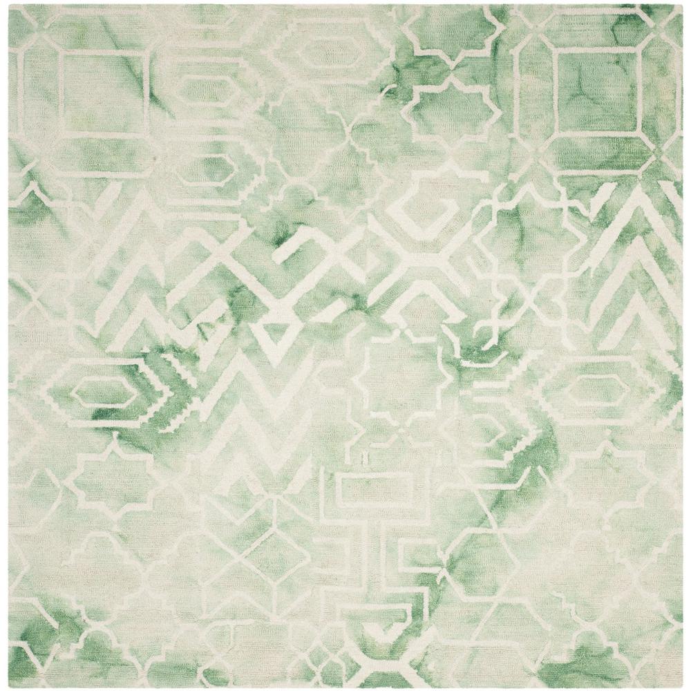 DIP DYE, GREEN / IVORY, 7' X 7' Square, Area Rug, DDY678Q-7SQ