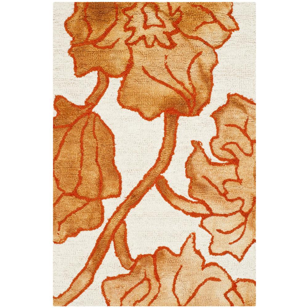 DIP DYE, IVORY / ORANGE, 2' X 3', Area Rug
