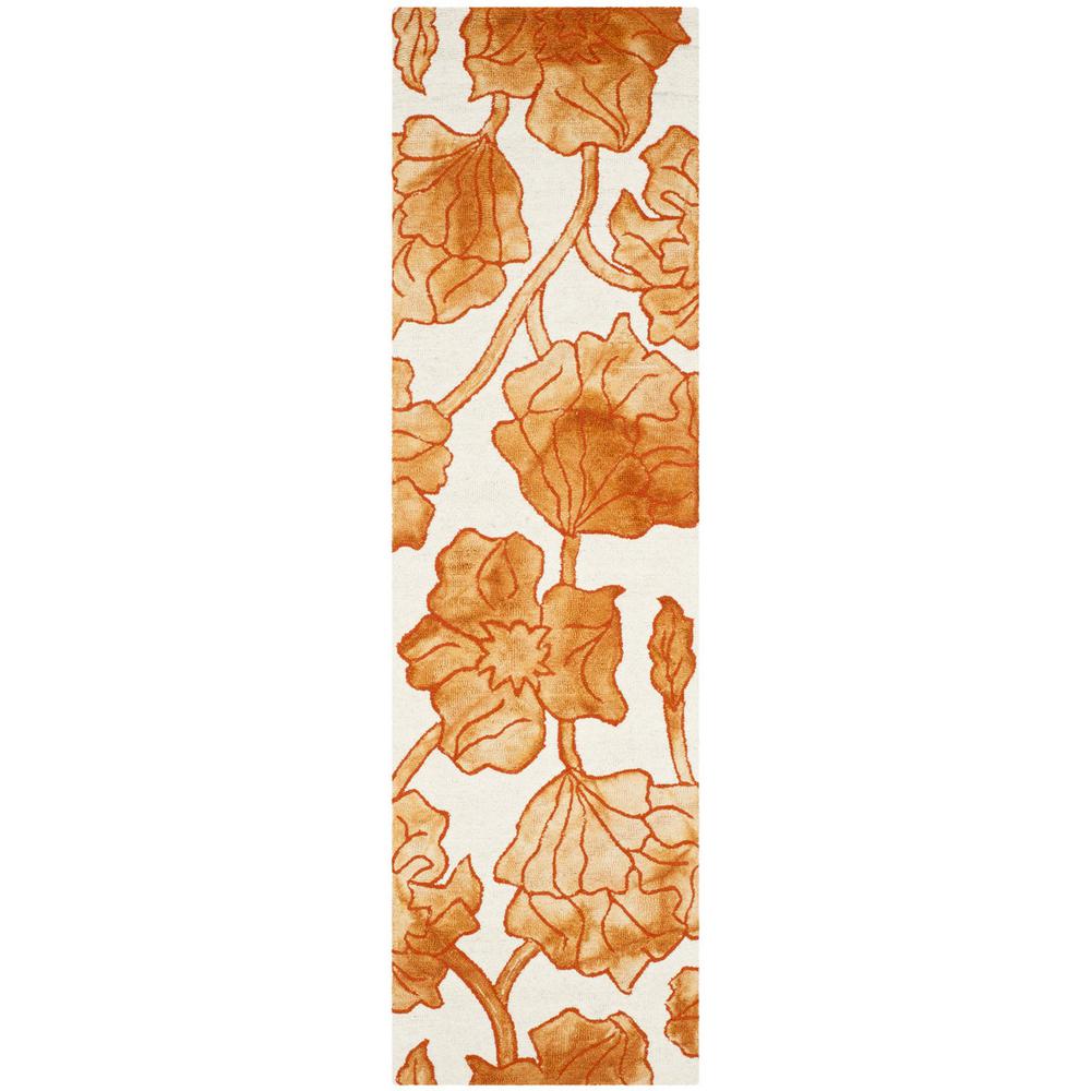 DIP DYE, IVORY / ORANGE, 2'-3" X 8', Area Rug