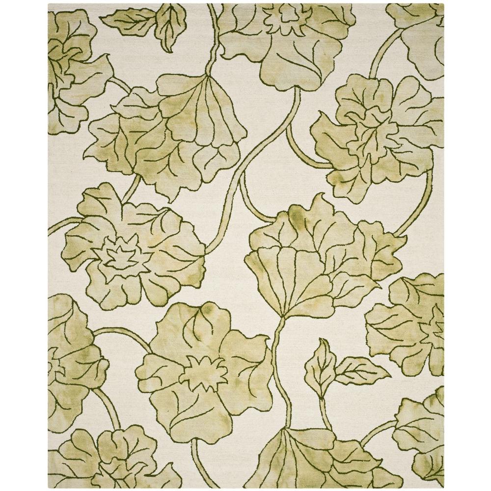 DIP DYE, IVORY / LIGHT GREEN, 8' X 10', Area Rug